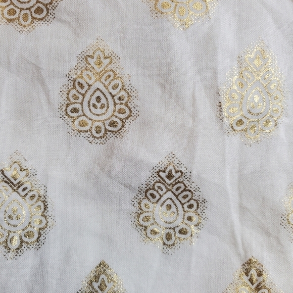 CHICOS button down white gold blouse M - Picture 6 of 9